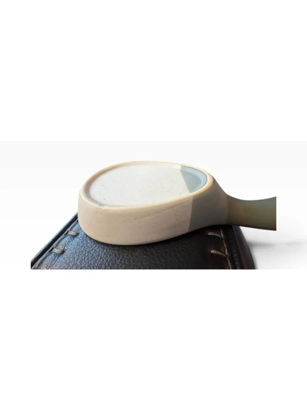 Bird Ceramic Spoon Rest With Bird Illustration Beige & Gray 6 Inches Long